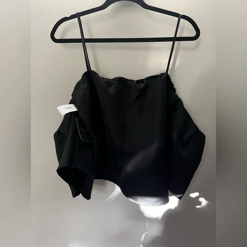 NWT Aritzia Tops Talula Satin Cold Shoulder Top Size L - Picture 3 of 8
